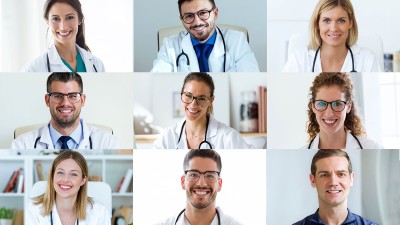 Kacheln mit Ärztinnen und Ärzten