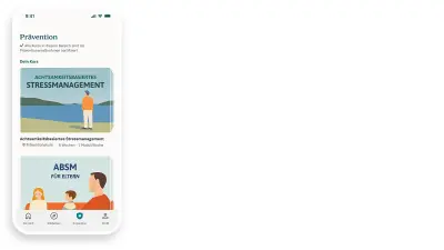 Präventionsbereich der 7Mind-App mit verschiedenen zertifizierten Präventionskursen.