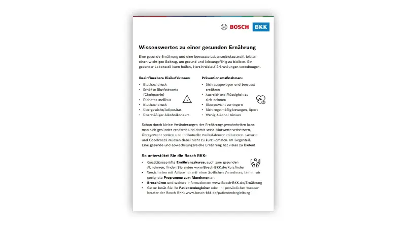 Vorschaubild Flyer gesunde Ernährung
