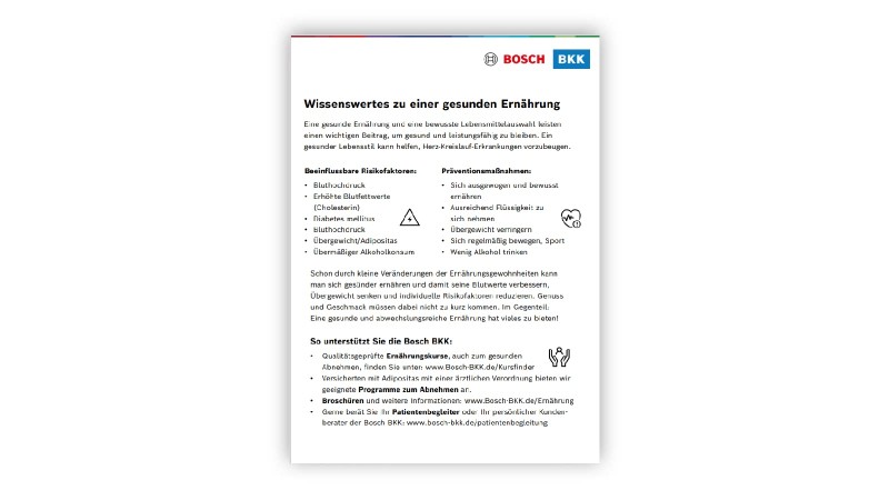 Vorschaubild Flyer gesunde Ernährung