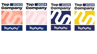 Top-Company-Siegel von Kununu aus den Jahren 2023, 2024, 2025
